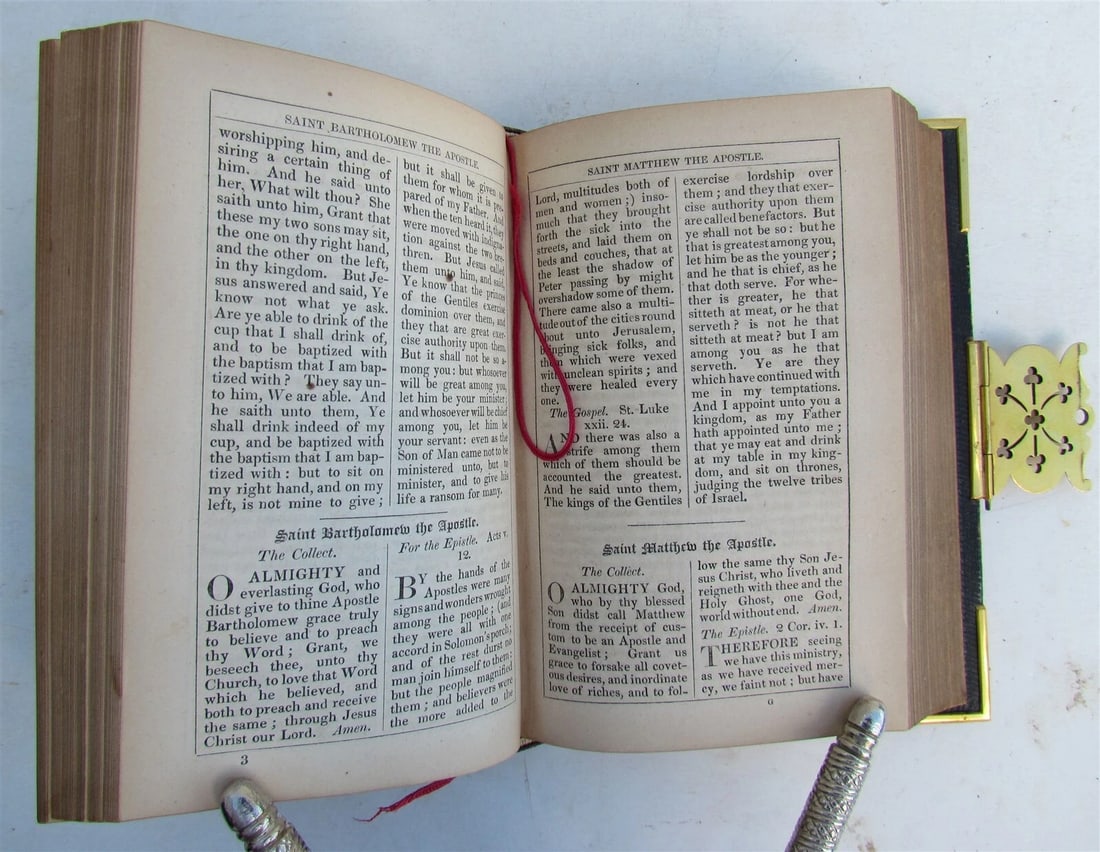 1857 COMMON PRAYER PROTESTANT CHURCH in of AMERICA w/ BRASS CLASP antique - 7