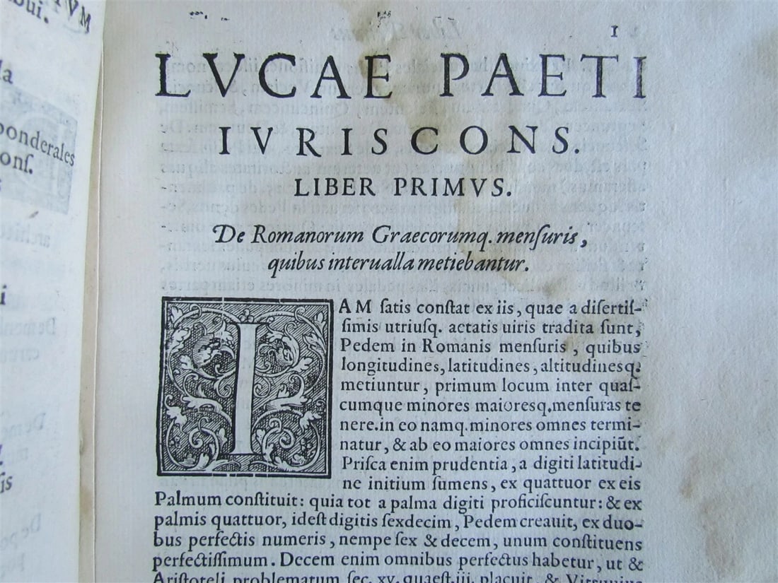 1573 ROMAN & GREEK WEIGHTS & MEASURES illustrated ANTIQUE scarce - 7