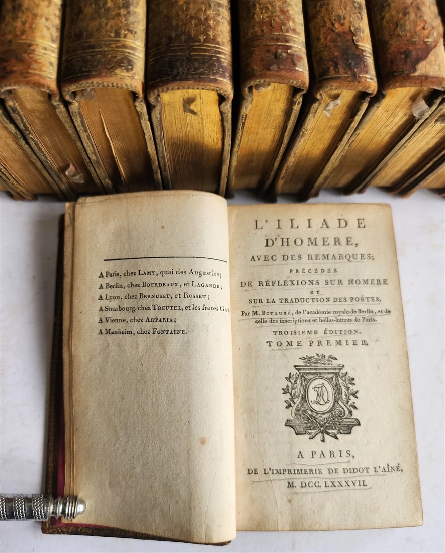1787 HOMER ILLIAD & ODYSSEY ILLUSTRATED antique FERDINAND ZEPPELIN PROVENANCE - 2