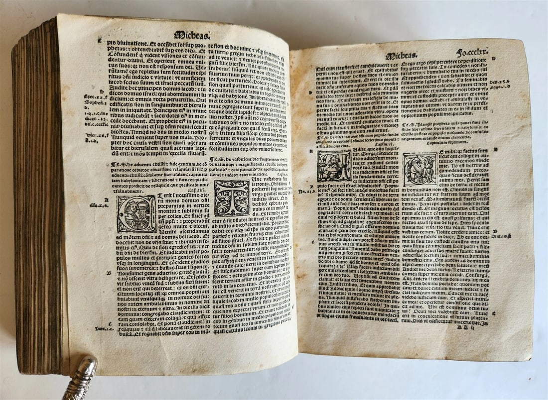 1519 BIBLE in LATIN POST-INCUNABULA antique rare w/ WOODCUTS - 11