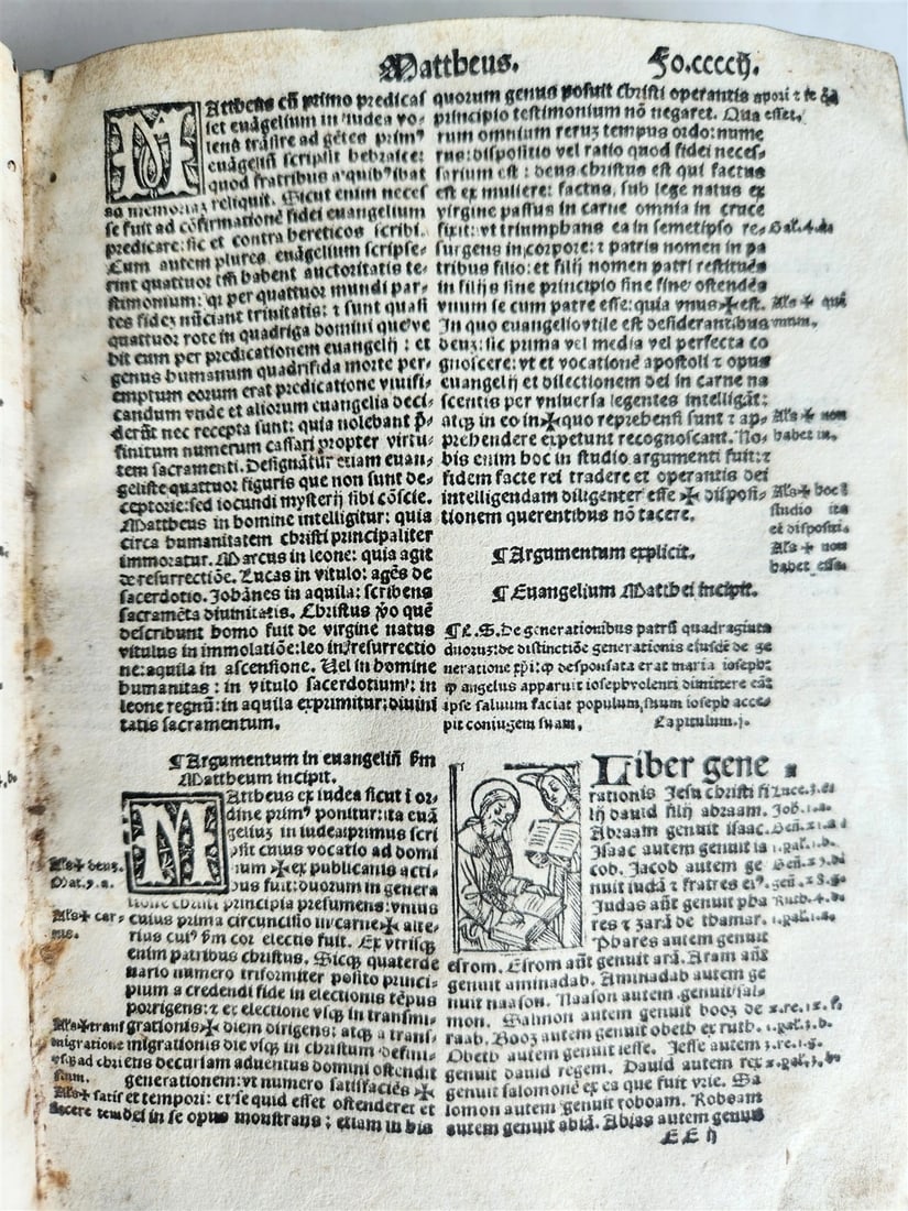 1519 BIBLE in LATIN POST-INCUNABULA antique rare w/ WOODCUTS - 13