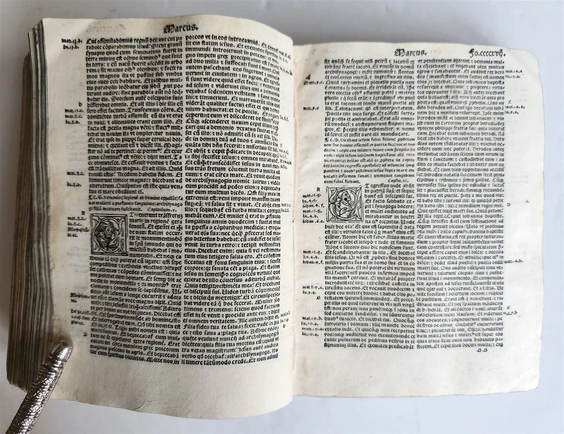 1519 BIBLE in LATIN POST-INCUNABULA antique rare w/ WOODCUTS - 14