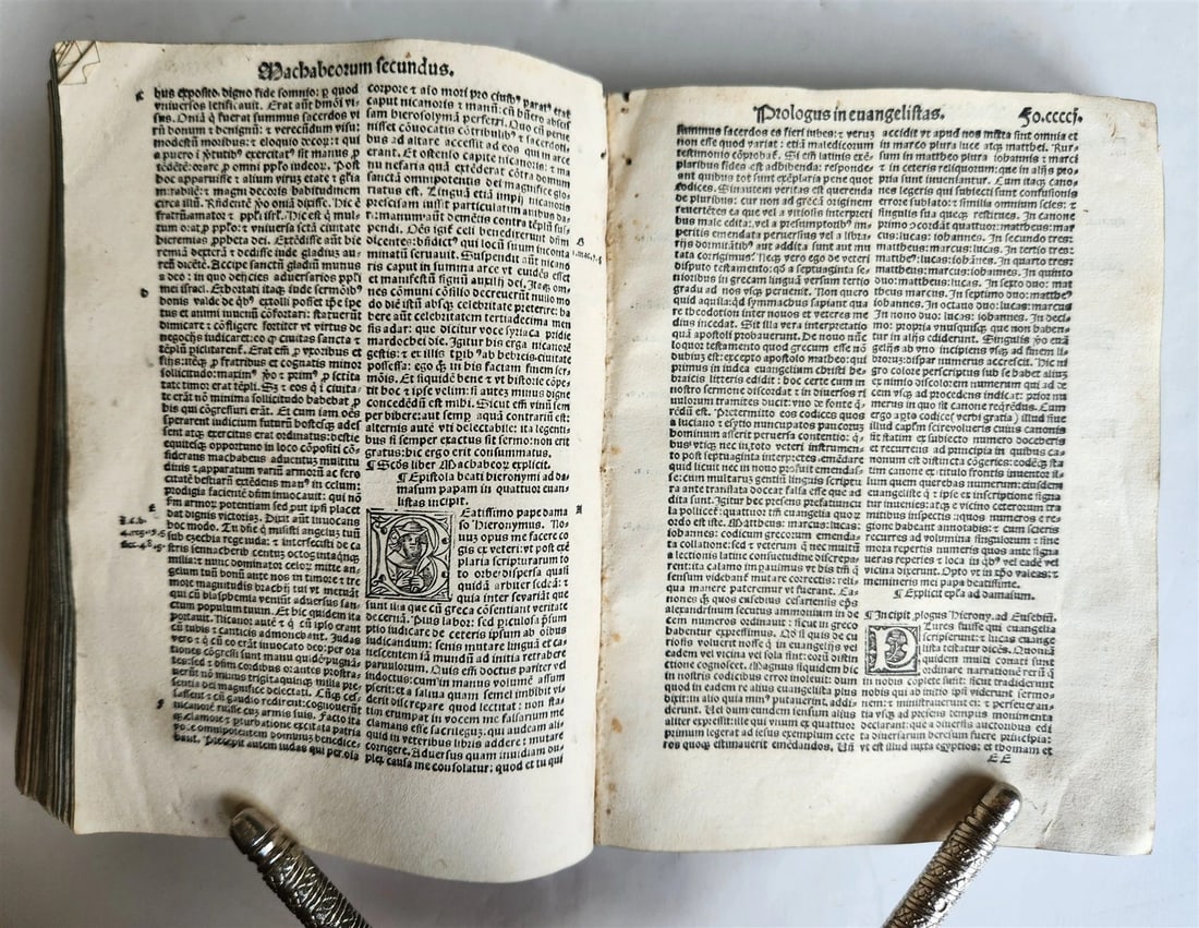 1519 BIBLE in LATIN POST-INCUNABULA antique rare w/ WOODCUTS - 15