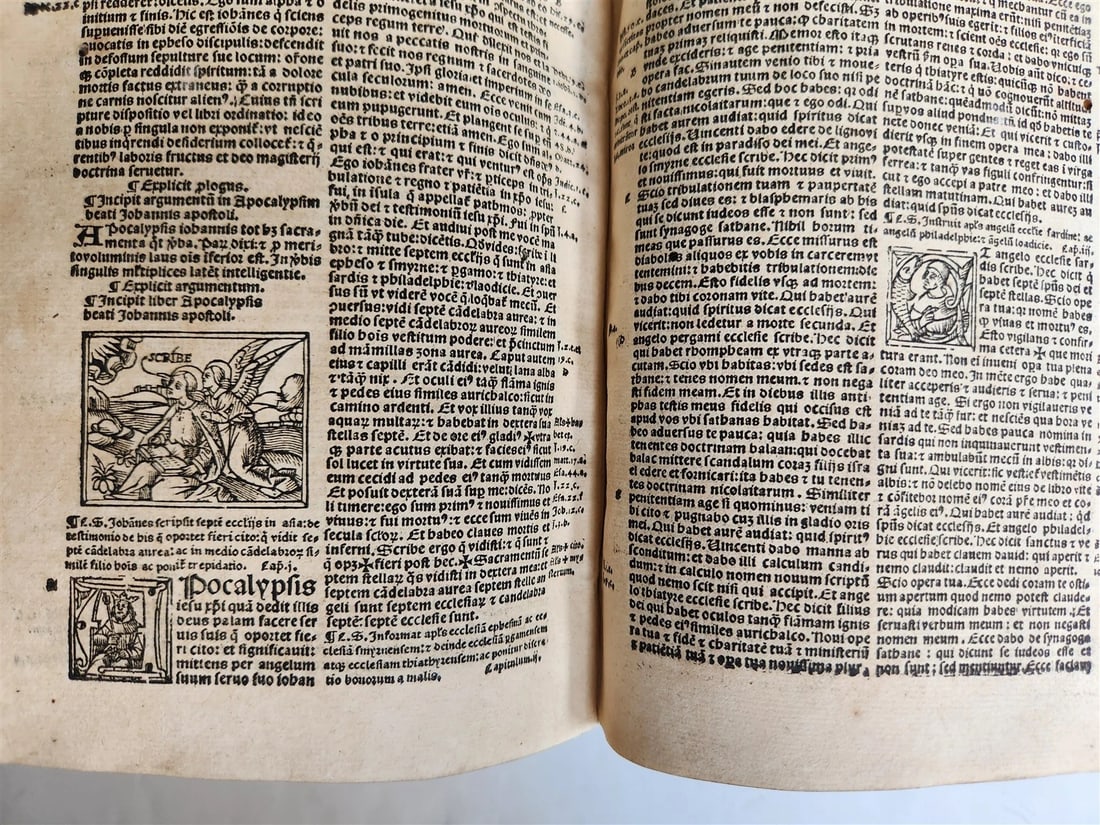 1519 BIBLE in LATIN POST-INCUNABULA antique rare w/ WOODCUTS - 18