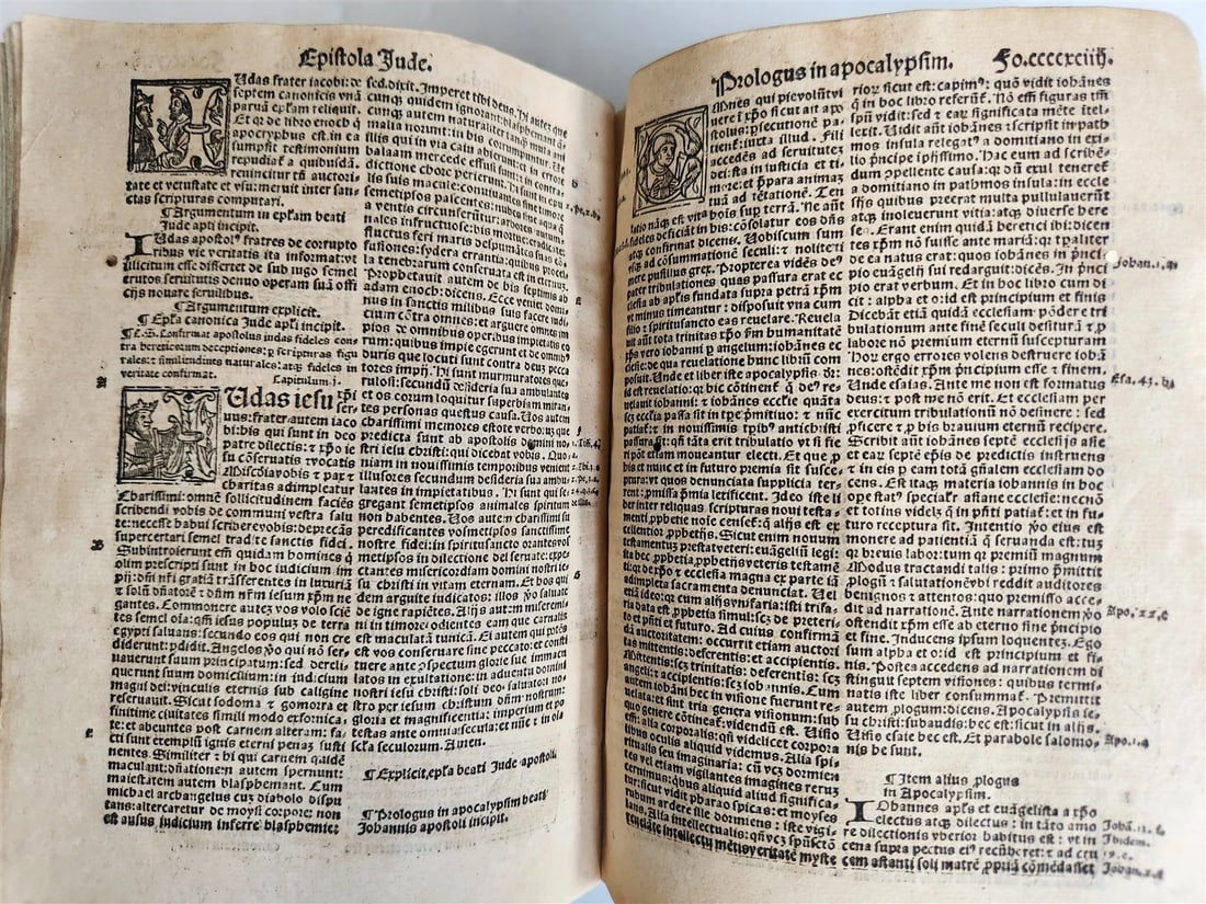 1519 BIBLE in LATIN POST-INCUNABULA antique rare w/ WOODCUTS - 19
