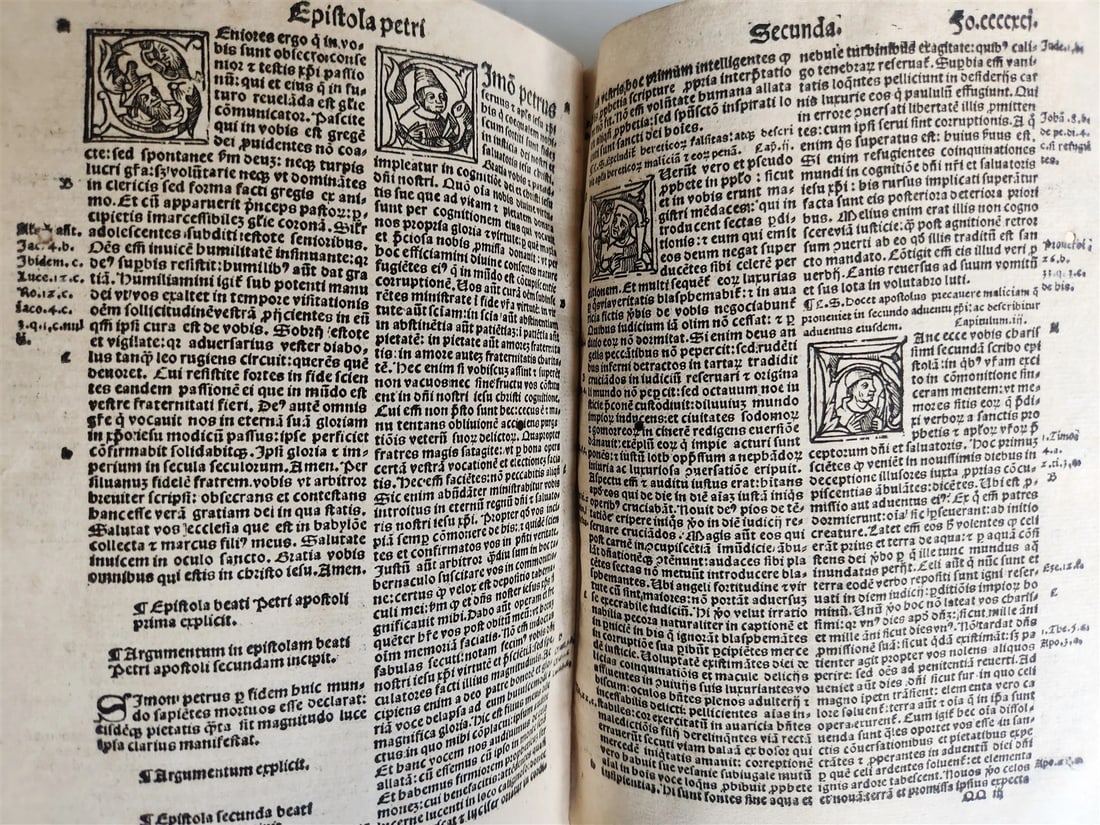 1519 BIBLE in LATIN POST-INCUNABULA antique rare w/ WOODCUTS - 20