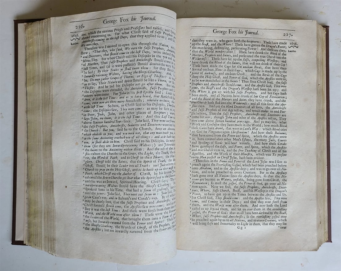 1694 George Fox's Journal antique FOLIO Account of Life Travels Sufferings - 4