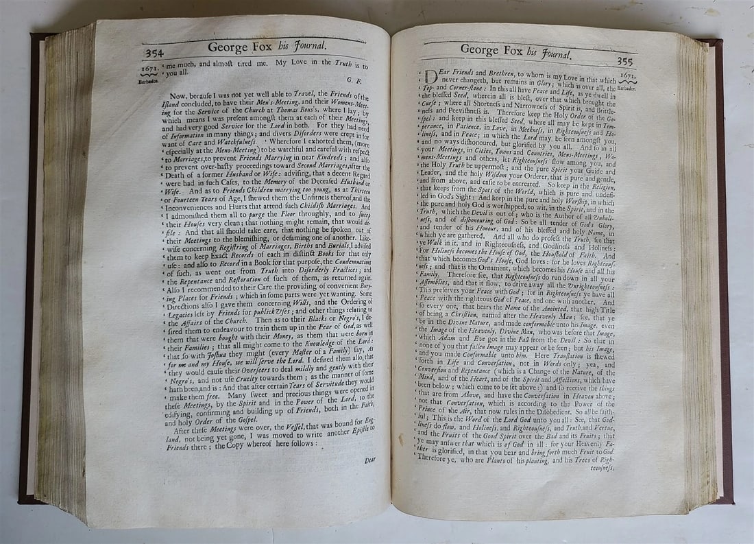 1694 George Fox's Journal antique FOLIO Account of Life Travels Sufferings - 5
