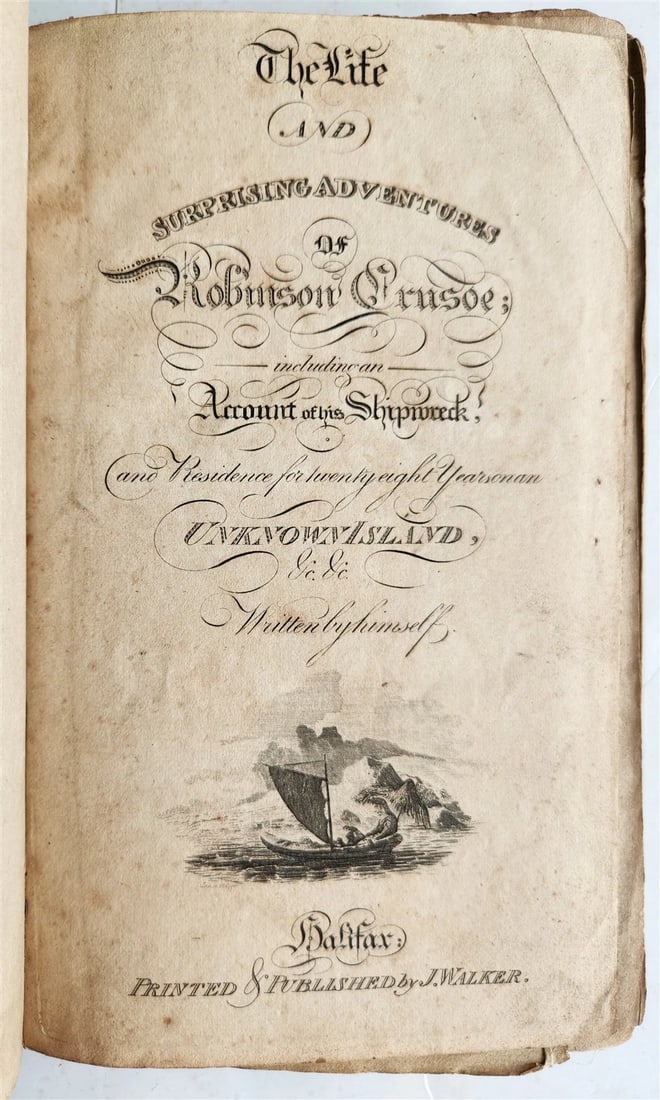 18th century LIFE & SURPRISING ADVENTURES OF ROBINSON CRUSOE antique in ENGLISH (1 of 9)