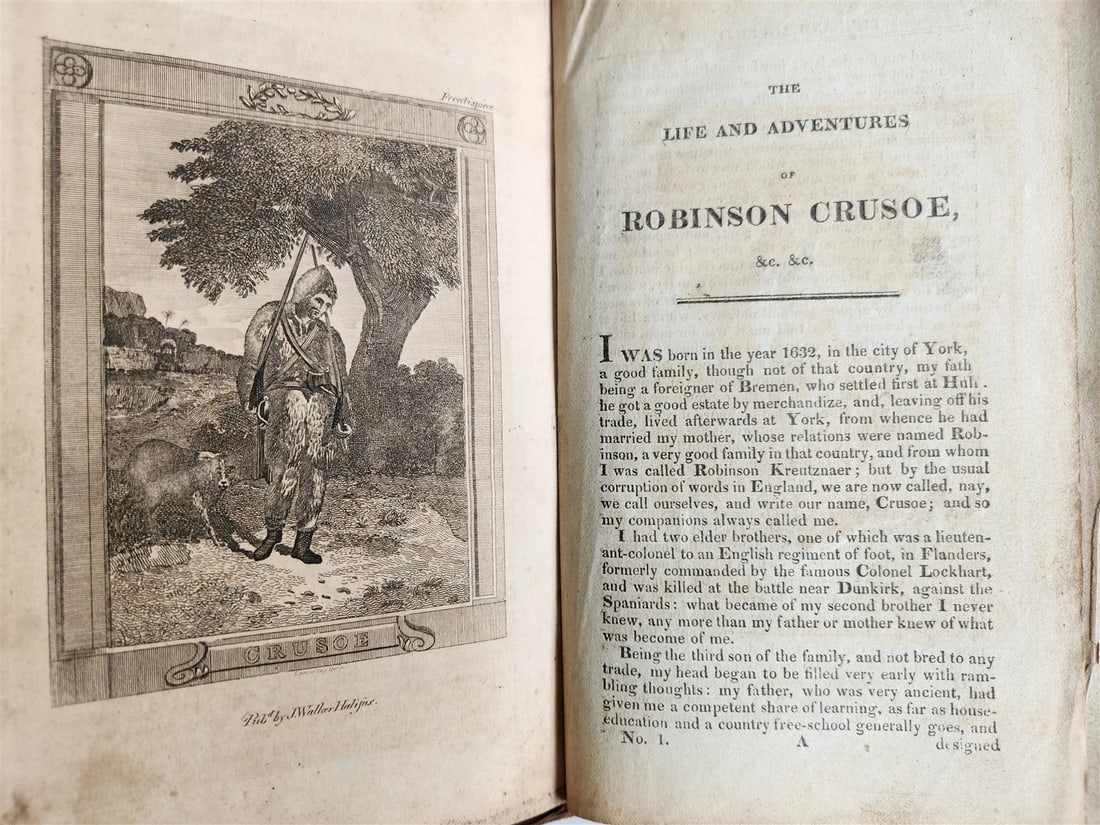 18th century LIFE & SURPRISING ADVENTURES OF ROBINSON CRUSOE antique in ENGLISH - 2