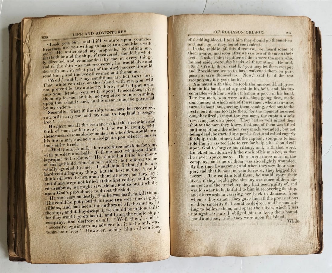 18th century LIFE & SURPRISING ADVENTURES OF ROBINSON CRUSOE antique in ENGLISH - 6