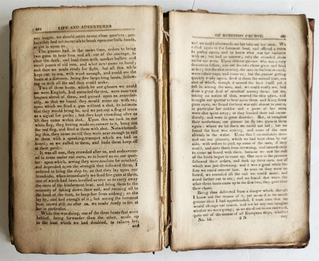 18th century LIFE & SURPRISING ADVENTURES OF ROBINSON CRUSOE antique in ENGLISH - 8