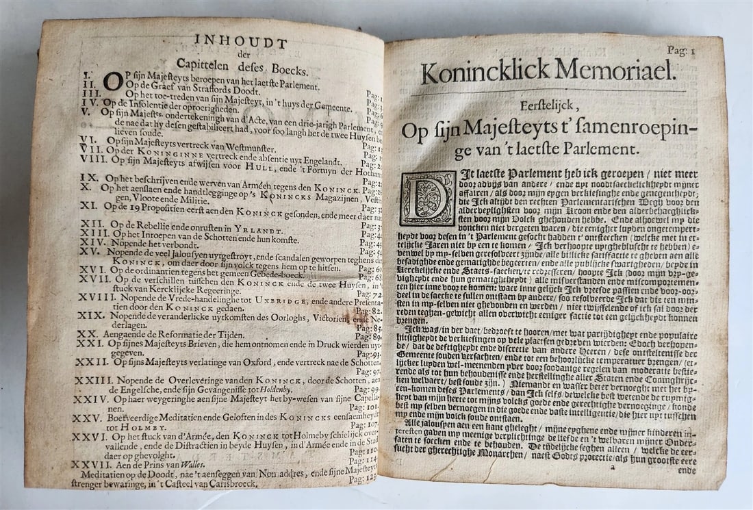 1649 Eikon Basilike Konincklick Memoriael Carolus Stuart antique in DUTCH - 3