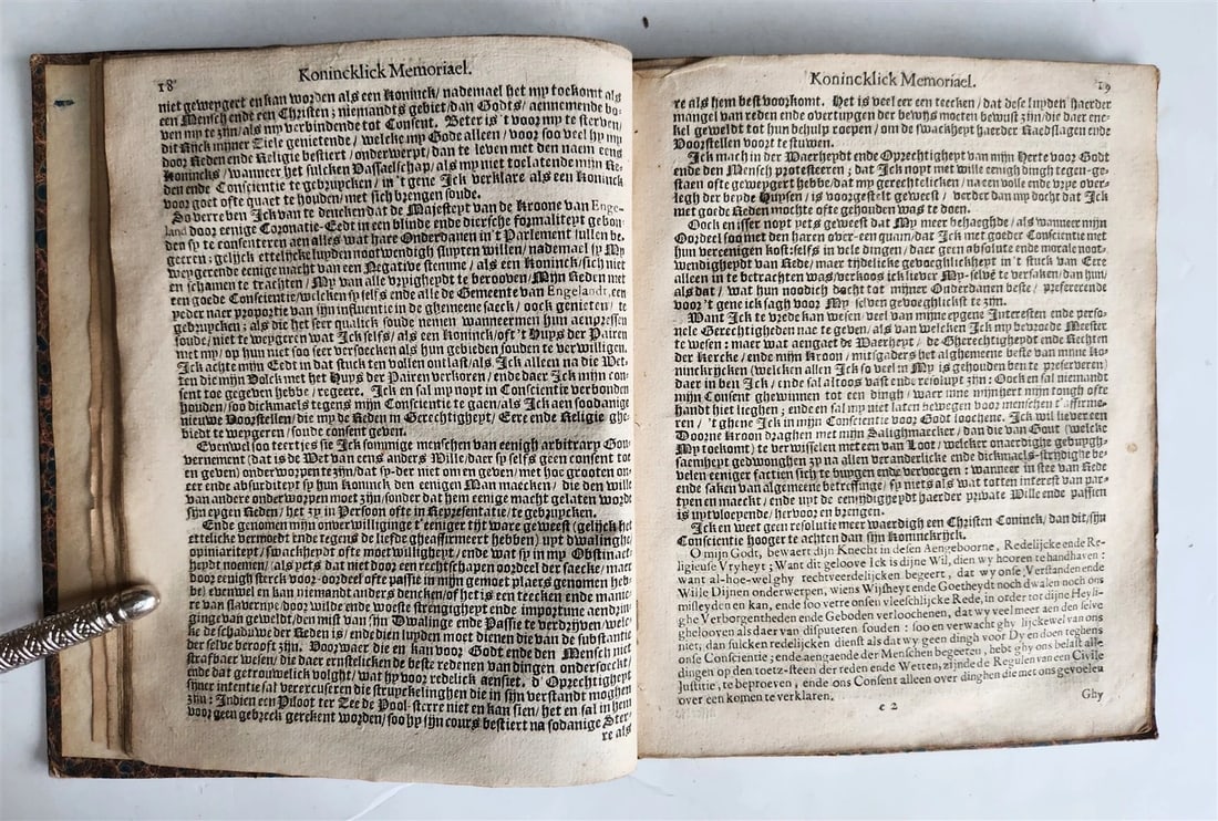 1649 Eikon Basilike Konincklick Memoriael Carolus Stuart antique in DUTCH - 4