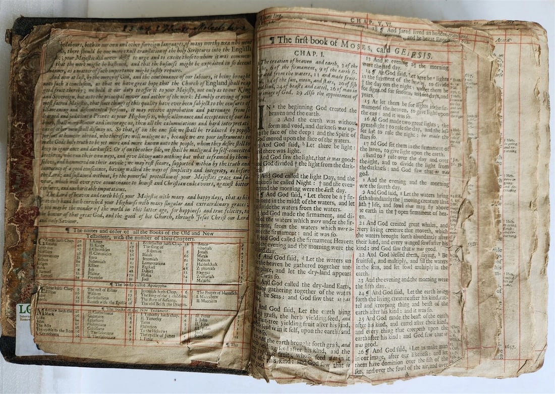 1683 BIBLE in ENGLISH Oxford, at the Theatre antique w/ BOOK of PSALMES - 5