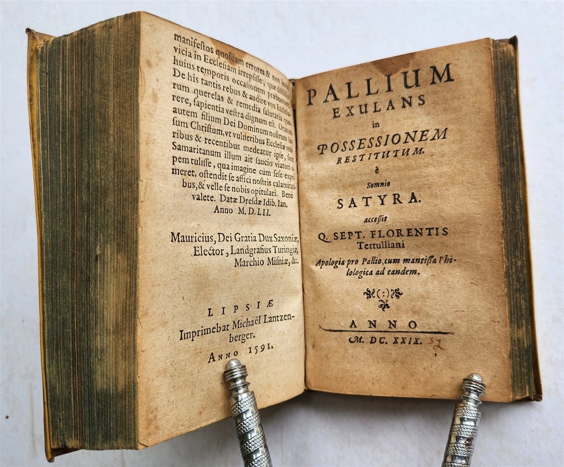 1592 PHILLIP MELANCHTHON BIOGRAPHY antique VELLUM BINDING 16th CENTURY - 10