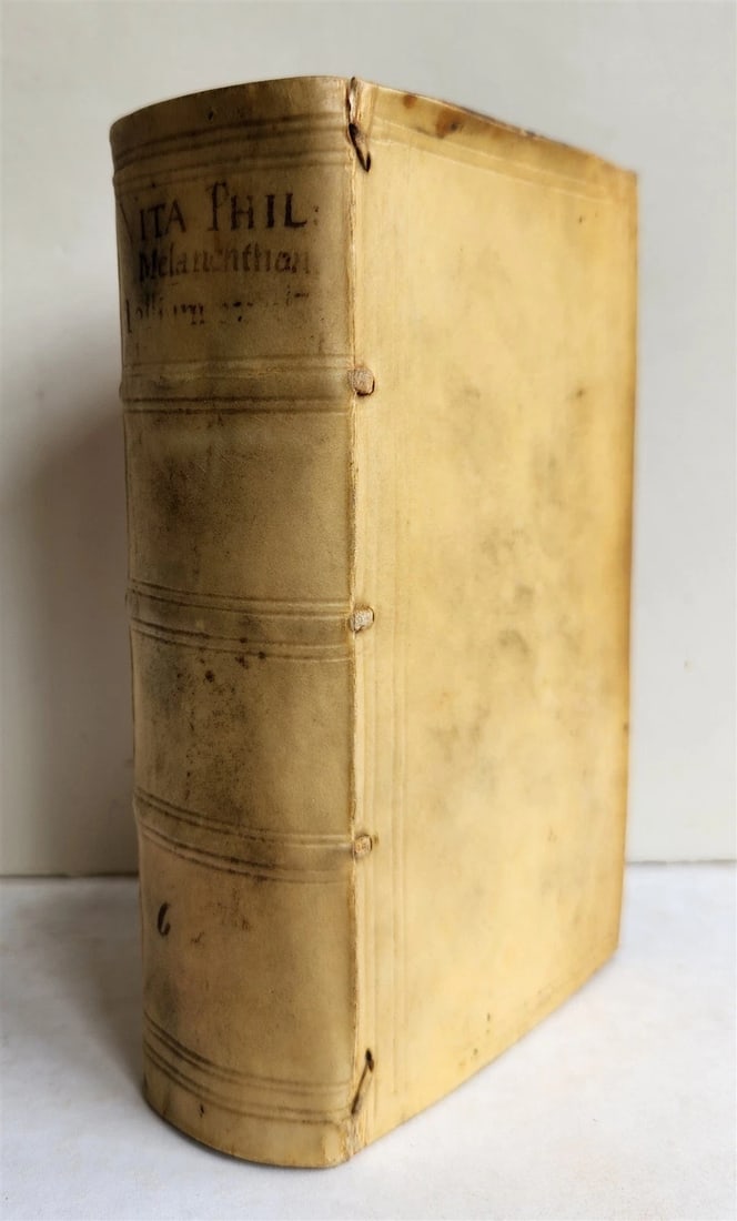 1592 PHILLIP MELANCHTHON BIOGRAPHY antique VELLUM BINDING 16th CENTURY - 3