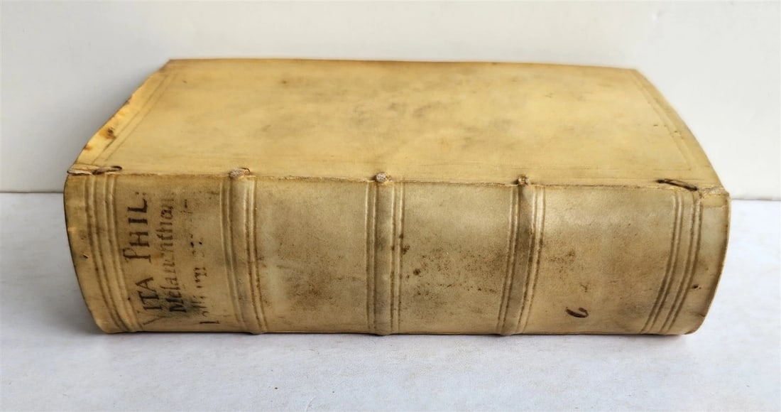 1592 PHILLIP MELANCHTHON BIOGRAPHY antique VELLUM BINDING 16th CENTURY - 4