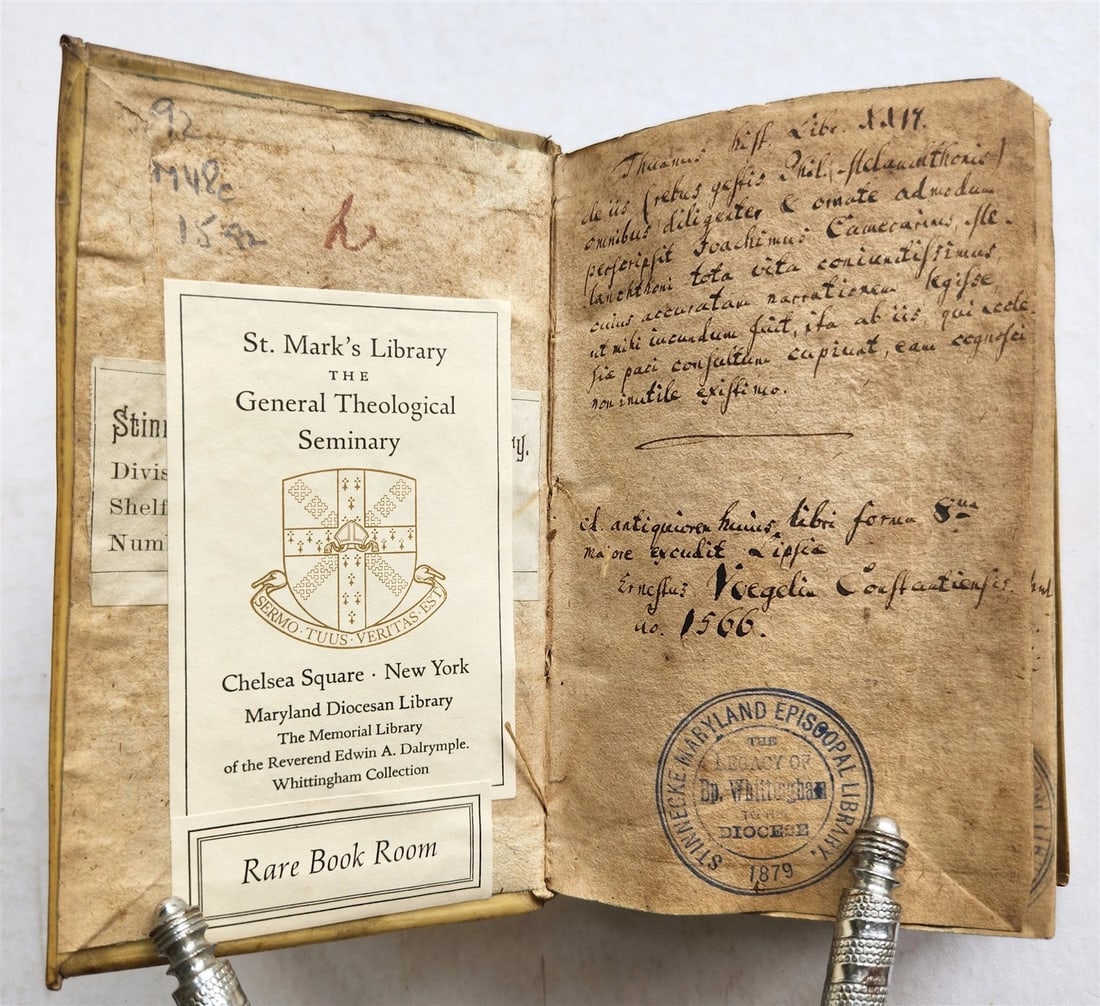 1592 PHILLIP MELANCHTHON BIOGRAPHY antique VELLUM BINDING 16th CENTURY - 6