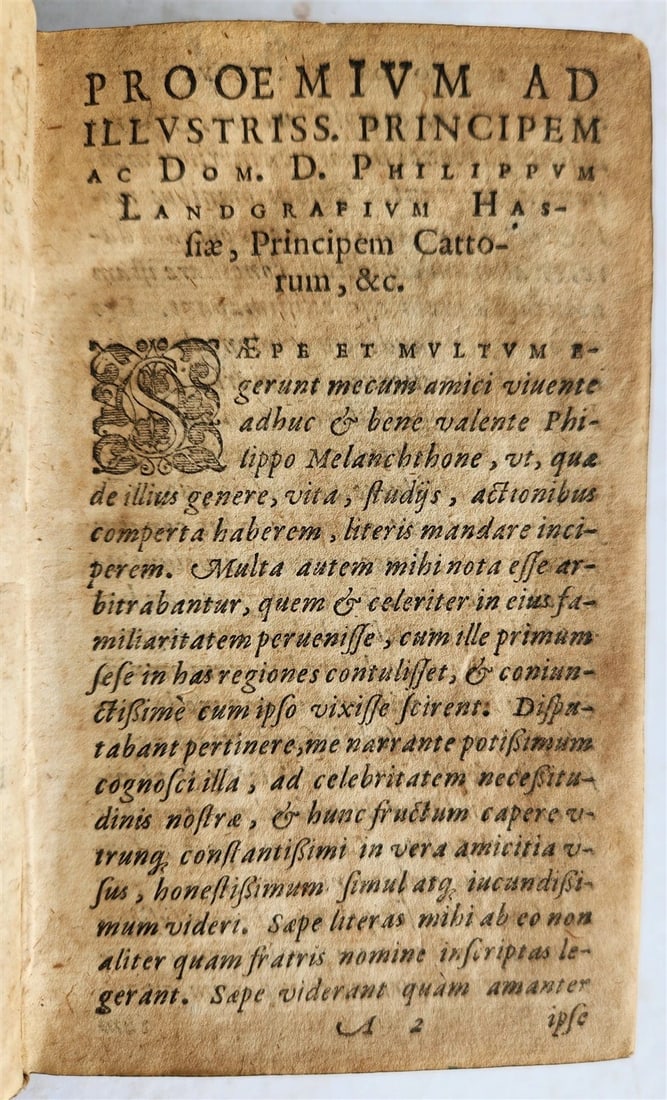 1592 PHILLIP MELANCHTHON BIOGRAPHY antique VELLUM BINDING 16th CENTURY - 7