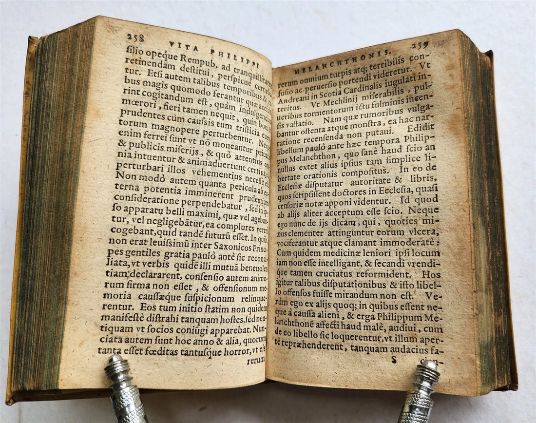 1592 PHILLIP MELANCHTHON BIOGRAPHY antique VELLUM BINDING 16th CENTURY - 8