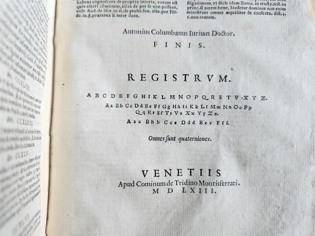 1563 ILLUSTRATED LAW BOOK by Giovanni Ziletti antique Vellum binding 16th CENT. - 8