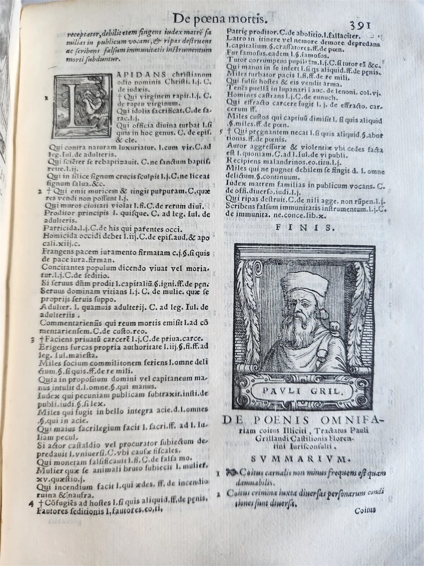 1563 ILLUSTRATED LAW BOOK by Giovanni Ziletti antique Vellum binding 16th CENT. - 9