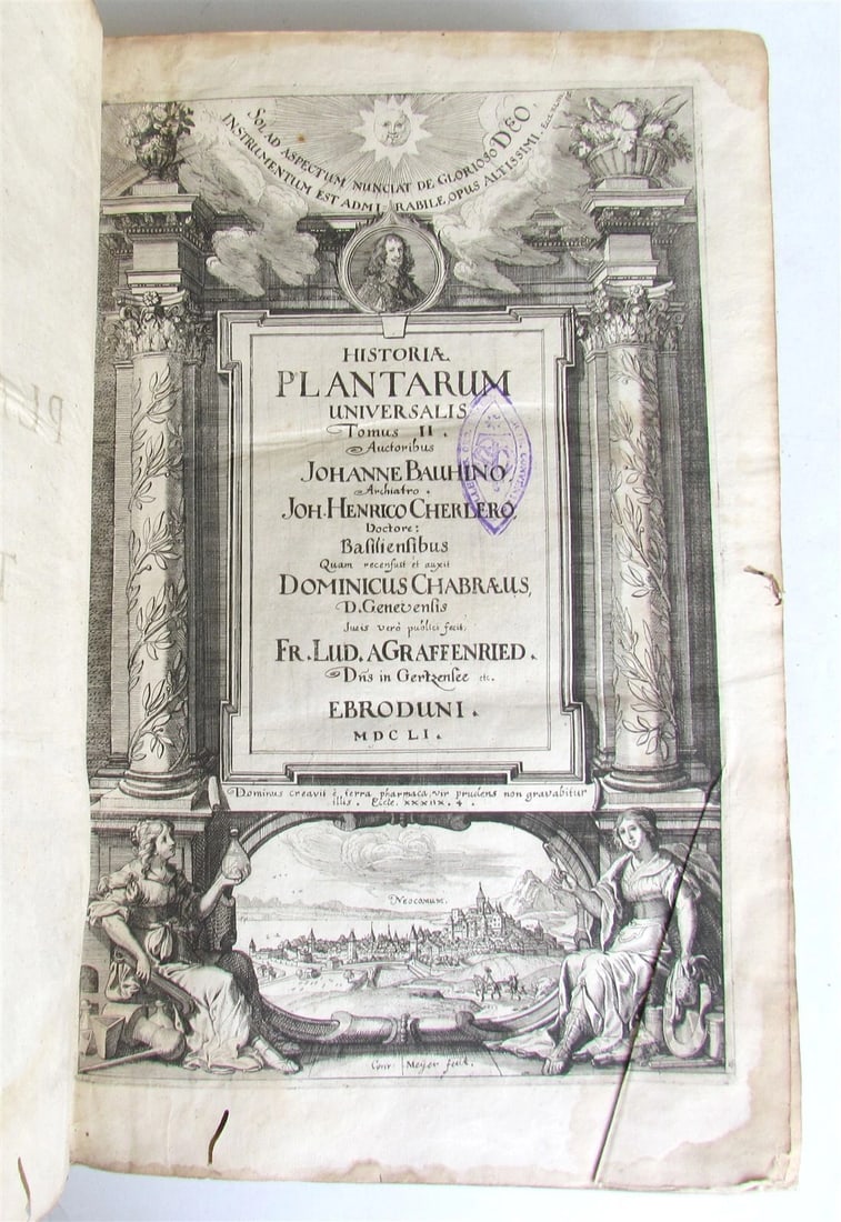 1651 HISTORIAE PLANTARUM UNIVERSALIS V.2 by J. Bauhin antique BOTANY ILLUSTRATED (1 of 12)
