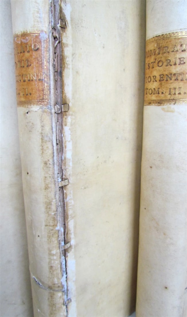1641-1647 HISTORY OF FLORENCE 3 FOLIO VOLUMES by Ammirato antique VELLUM BOUND - 12