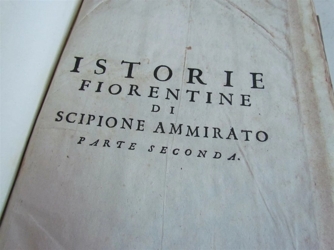 1641-1647 HISTORY OF FLORENCE 3 FOLIO VOLUMES by Ammirato antique VELLUM BOUND - 7