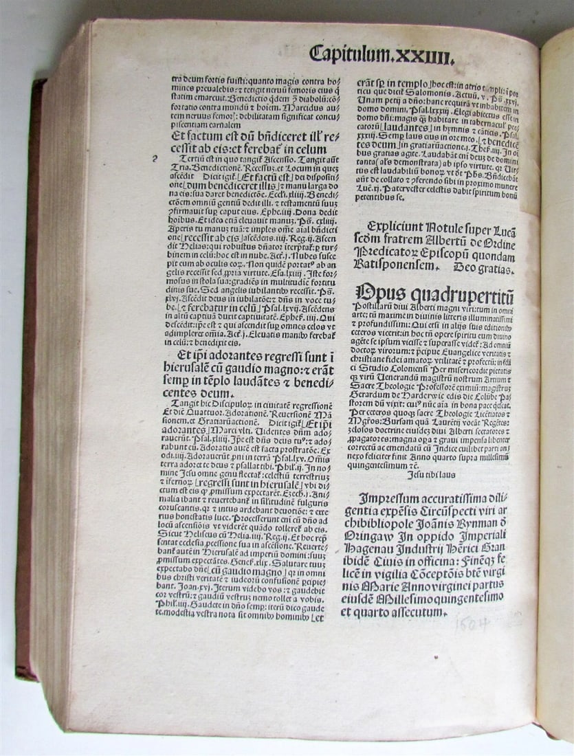 1504 POST INCUNABULA Postille Super Evangeliare by Albertus Magnus antique FOLIO - 10