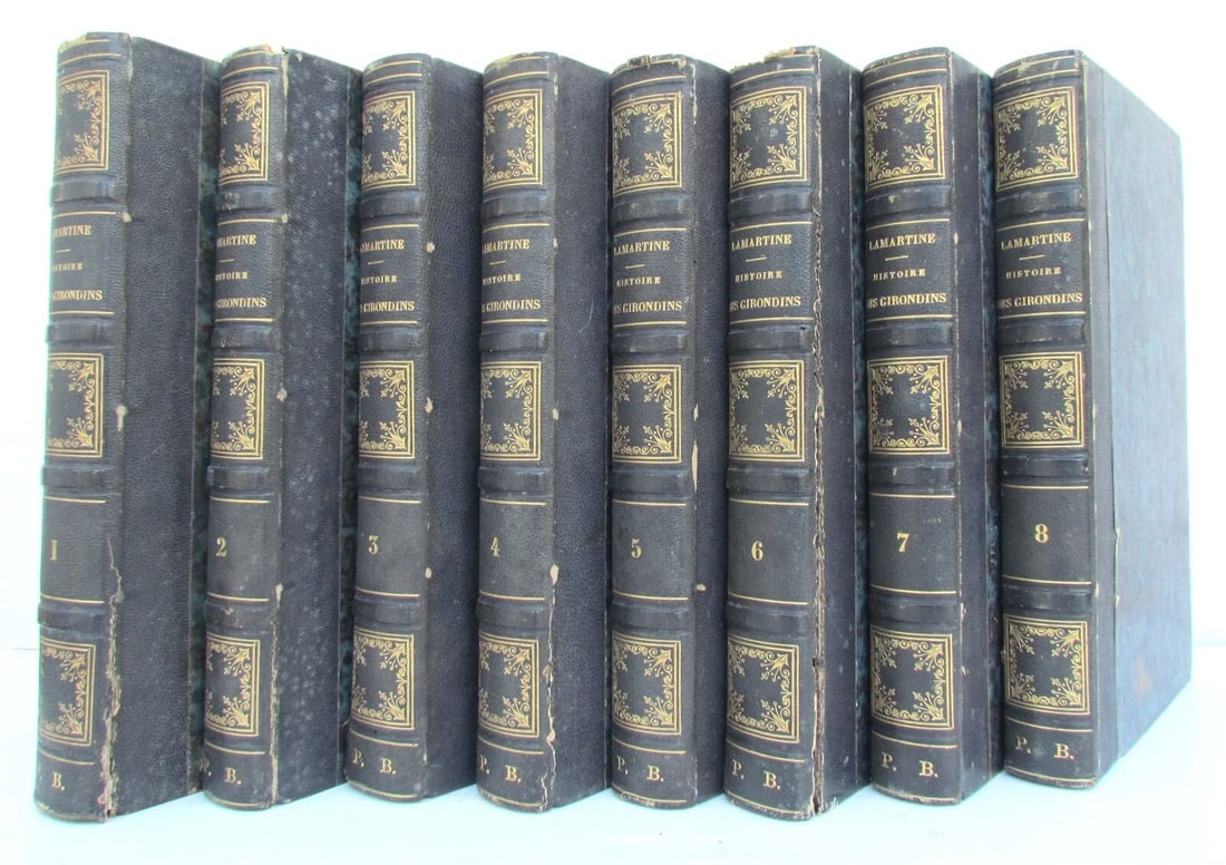 1847 HISTOIRE DES GIRONDINS 8 VOLUMES antique ILLUSTRATED FRENCH REVOLUTION (1 of 12)