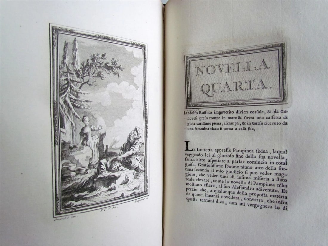 1757 DECAMERON by Giovanni BOCCACCIO antique 5 VOLUMES ILLUSTRATED w/ 110 plates - 7