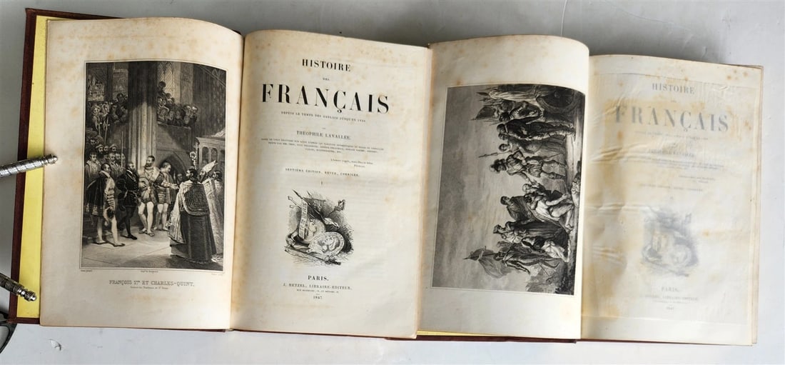 1847 ILLUSTRATED HISTORY of FRANCE by Lavallee 2 VOLUMES antique - 2