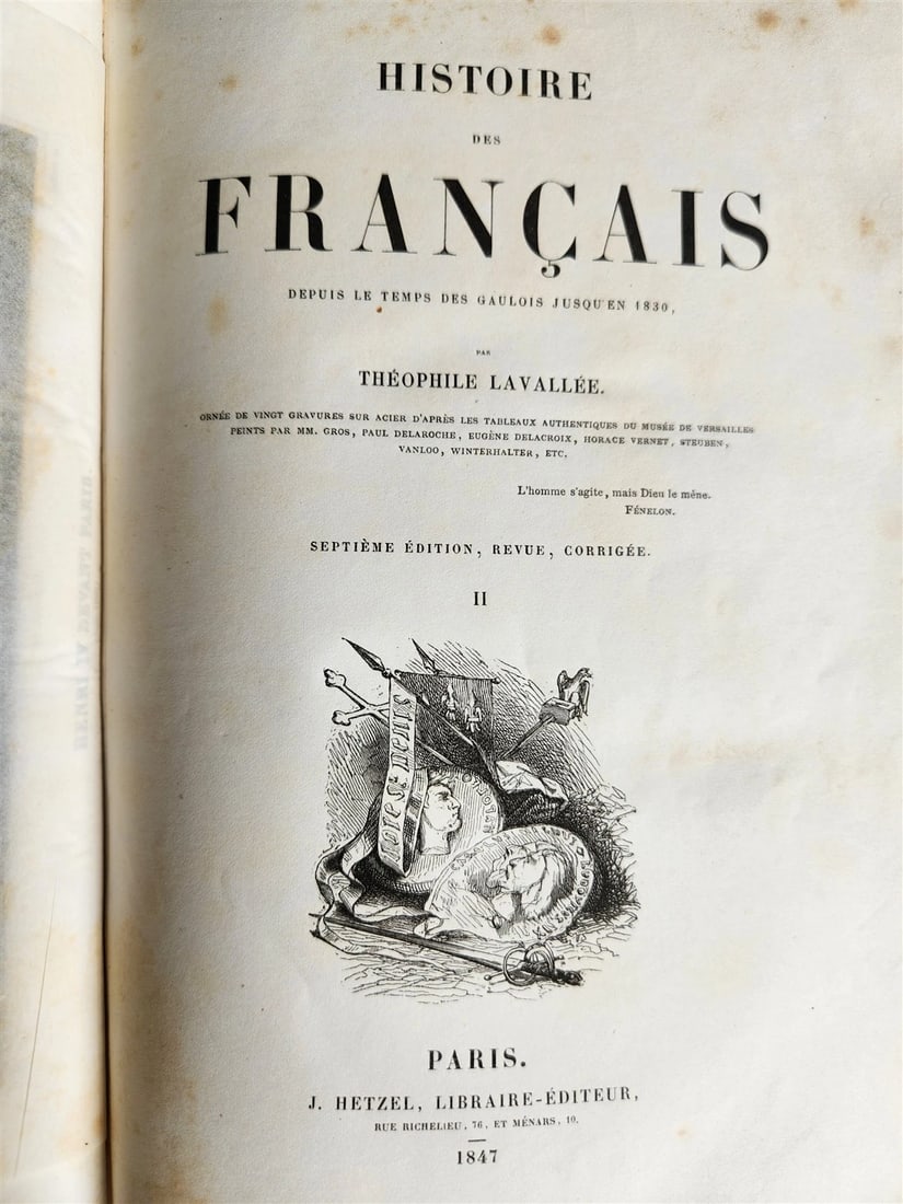1847 ILLUSTRATED HISTORY of FRANCE by Lavallee 2 VOLUMES antique - 3