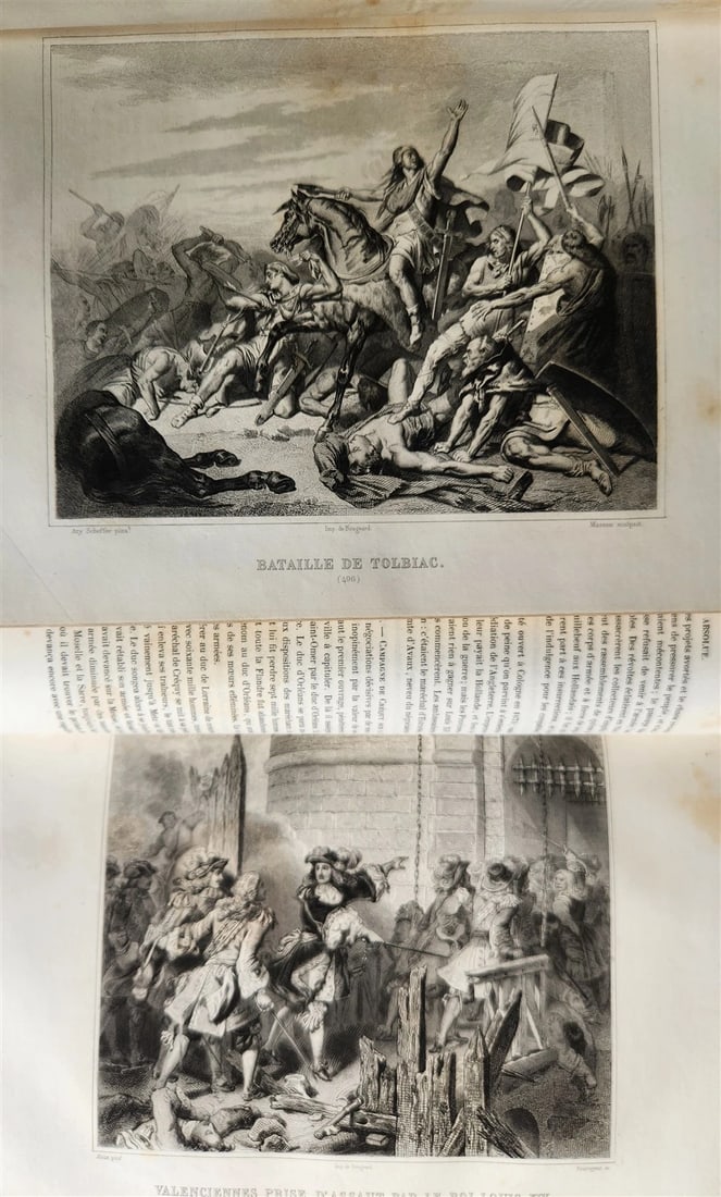 1847 ILLUSTRATED HISTORY of FRANCE by Lavallee 2 VOLUMES antique - 4