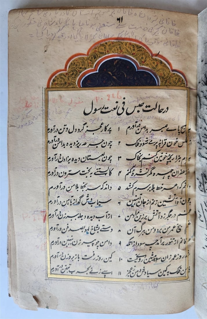 ILLUMINATED MANUSCRIPT antique in FARSI ILLUSTRATED w/ 10 GUACHE DRAWINGS - 3