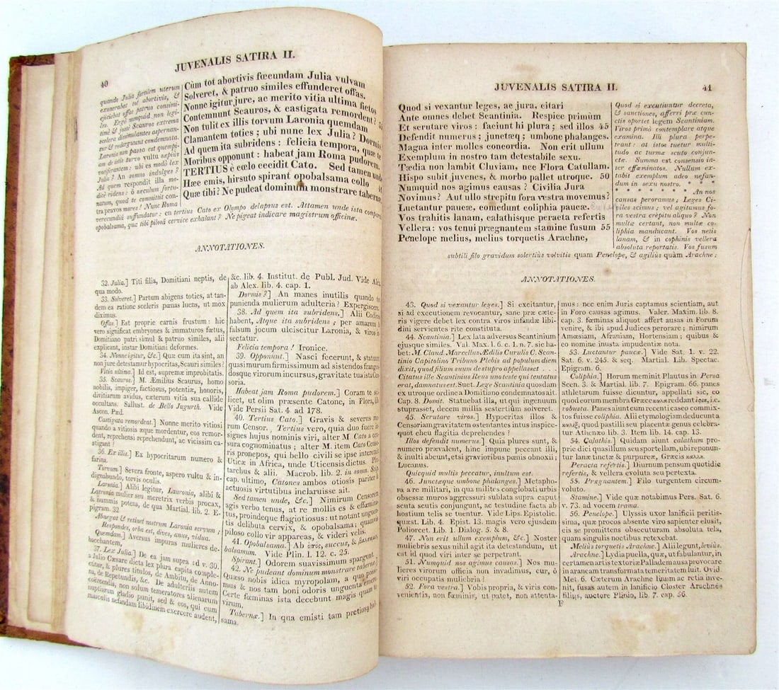 1814 JUNII JUVENALIS et PERSII FLACCI SATIRAE antique 1st American EDITION - 3