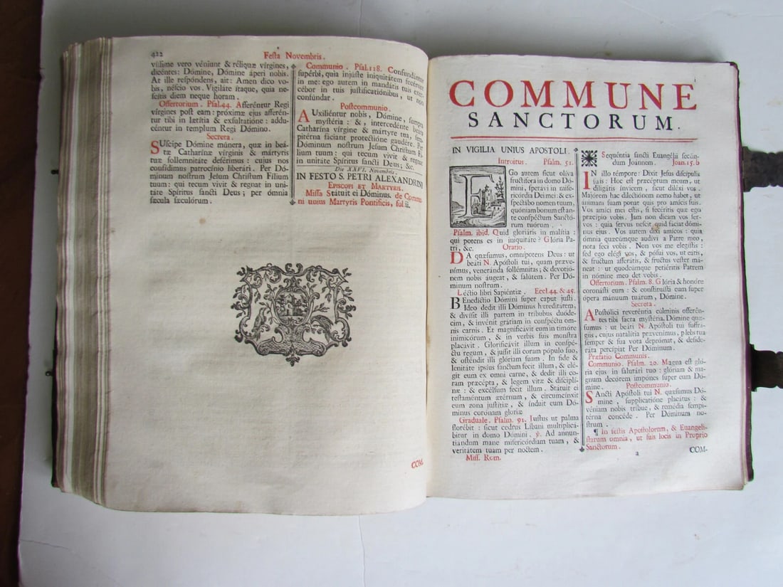 1780 AMAZING BINDING Missale Romanum Senis antique FOLIO w/ CLASPS - 11