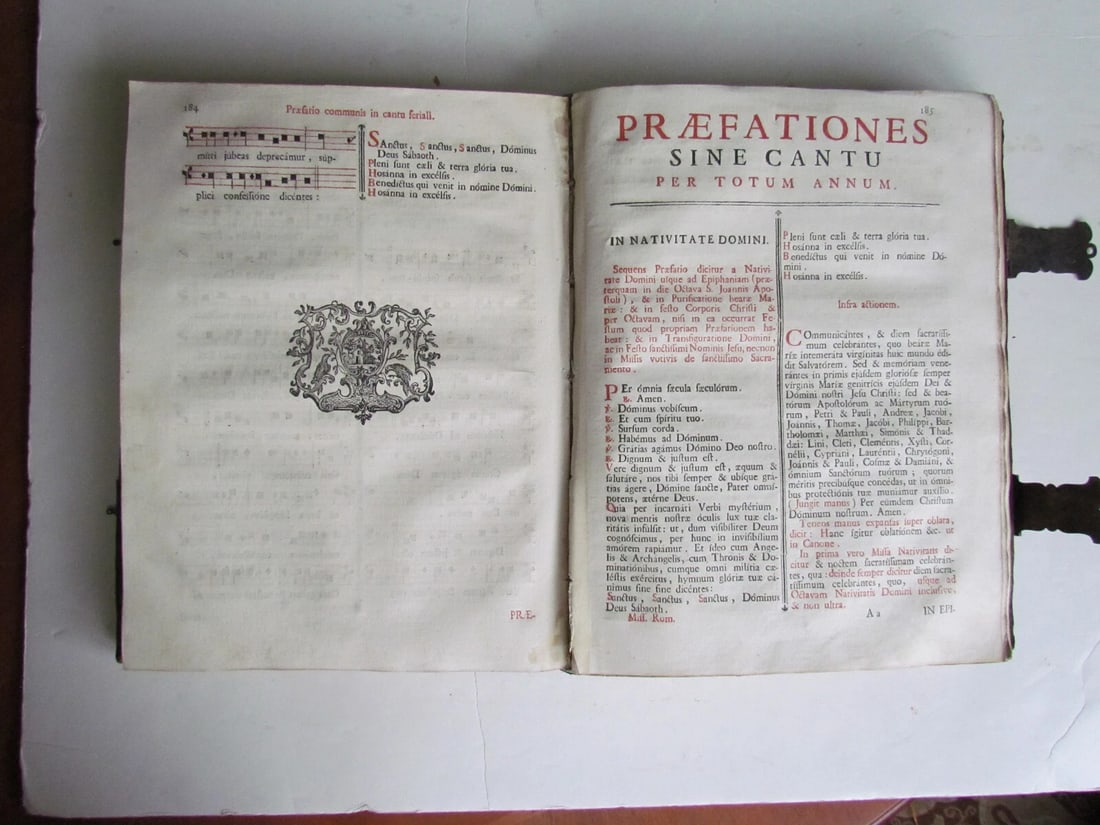 1780 AMAZING BINDING Missale Romanum Senis antique FOLIO w/ CLASPS - 14