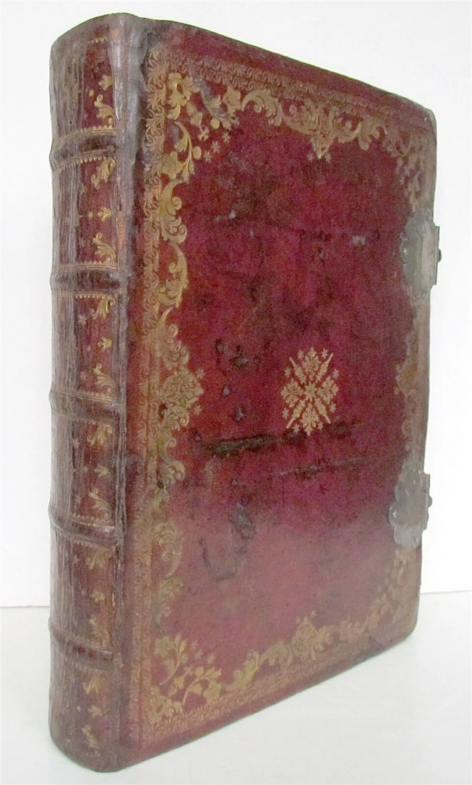 1780 AMAZING BINDING Missale Romanum Senis antique FOLIO w/ CLASPS - 2