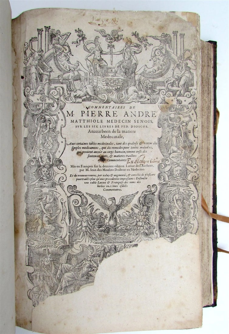 1579 MATTHIOLE COMMENTARIES ILLUSTRATED PLANTS ANIMALS antique 16th cent. FOLIO (1 of 20)