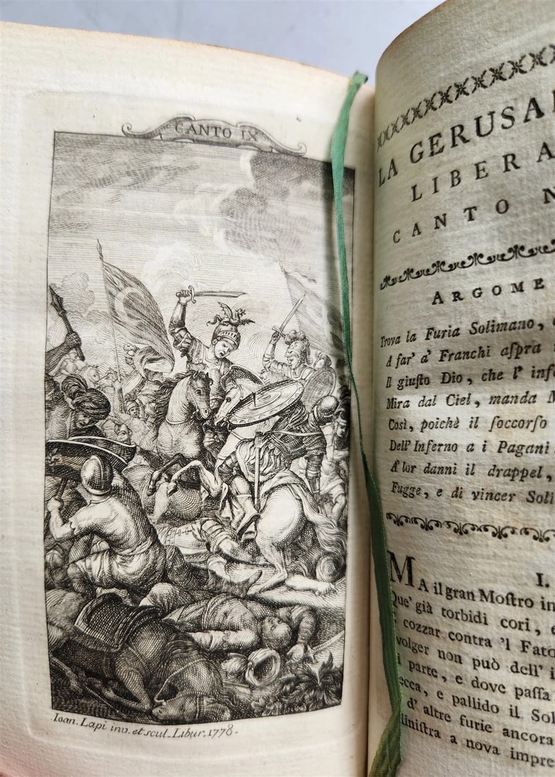 1778 Gerusalemme liberata by TORQUATO TASSO antique ILLUSTRATED 2 volumes - 12
