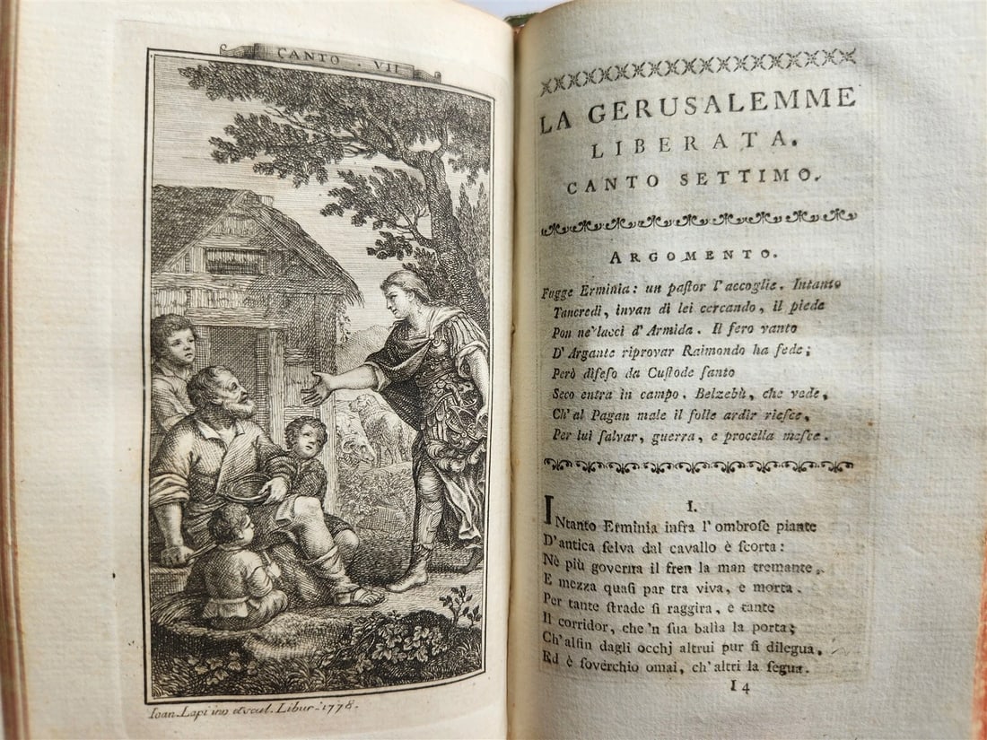 1778 Gerusalemme liberata by TORQUATO TASSO antique ILLUSTRATED 2 volumes - 14