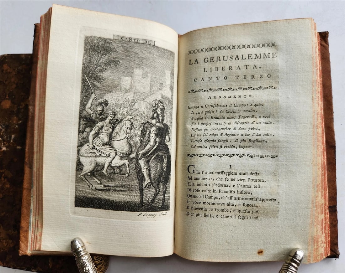 1778 Gerusalemme liberata by TORQUATO TASSO antique ILLUSTRATED 2 volumes - 18