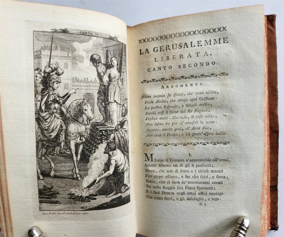 1778 Gerusalemme liberata by TORQUATO TASSO antique ILLUSTRATED 2 volumes - 19