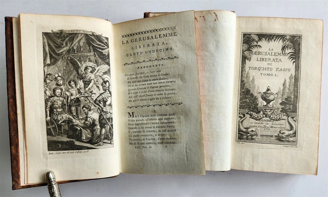 1778 Gerusalemme liberata by TORQUATO TASSO antique ILLUSTRATED 2 volumes (1 of 20)