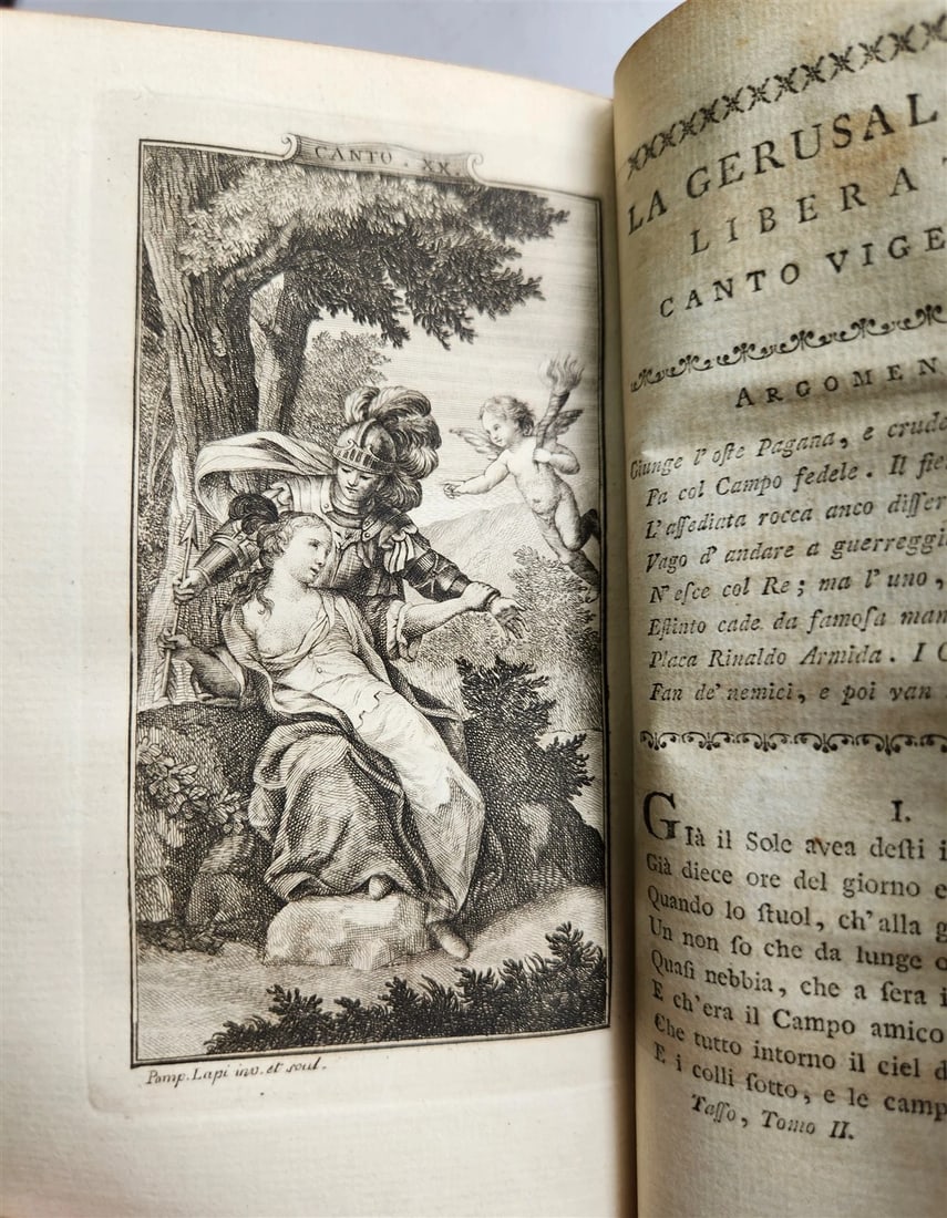 1778 Gerusalemme liberata by TORQUATO TASSO antique ILLUSTRATED 2 volumes - 9