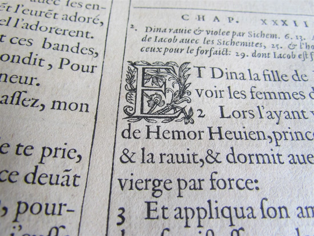 1585 LEUVEN BIBLE illustrated MASSIVE FOLIO antique in FRENCH La Saincte Bible - 11