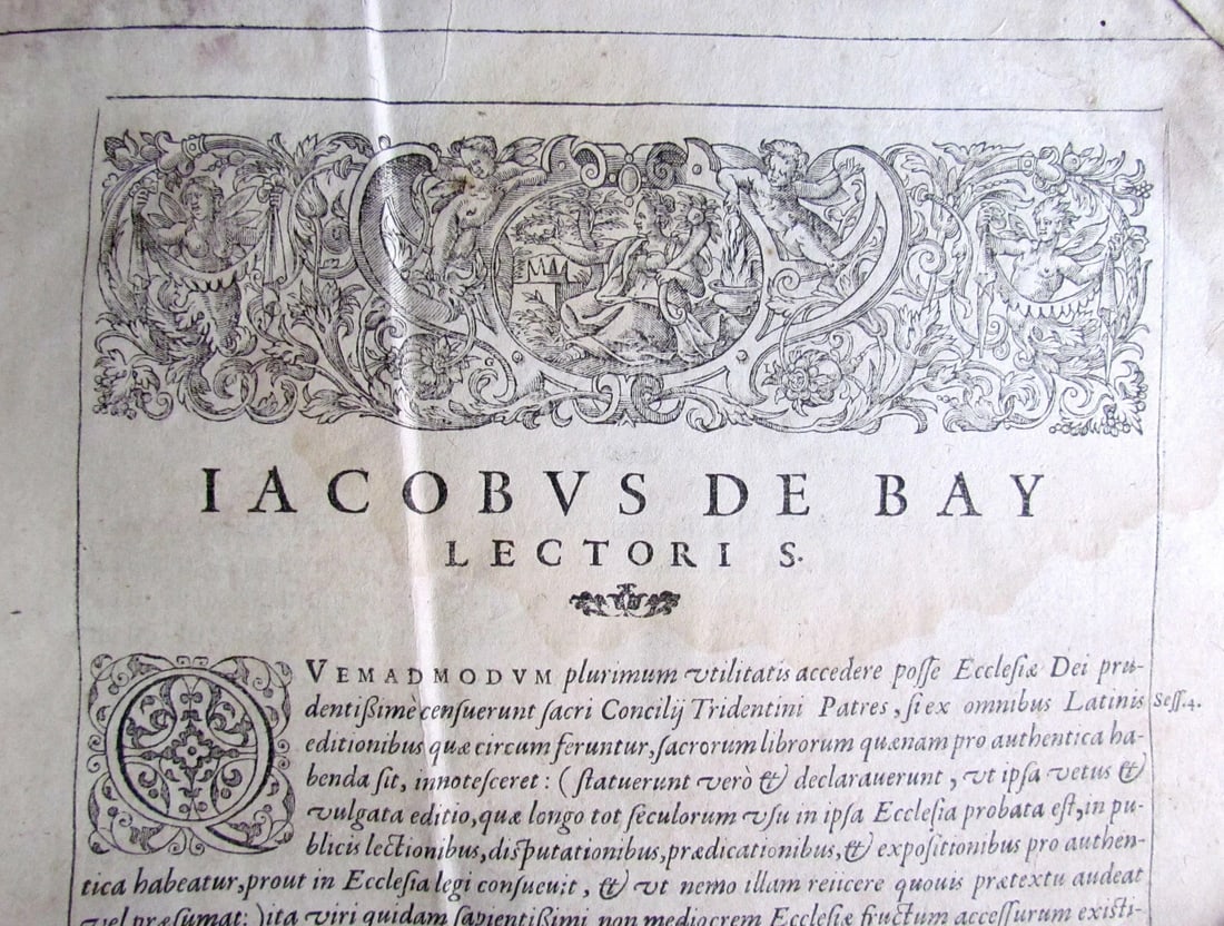 1585 LEUVEN BIBLE illustrated MASSIVE FOLIO antique in FRENCH La Saincte Bible - 17